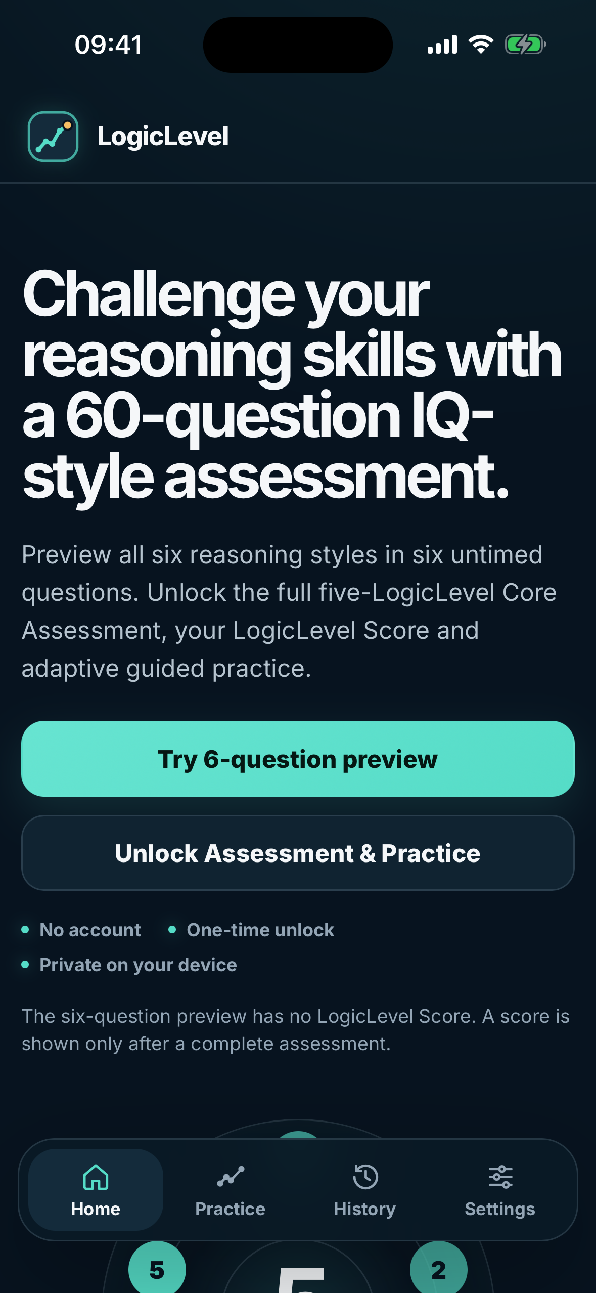 LogicLevel home screen