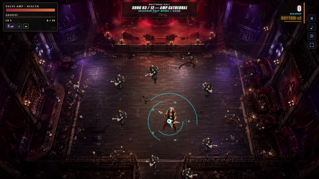 A circle-pit battle inside Nocturne Hall